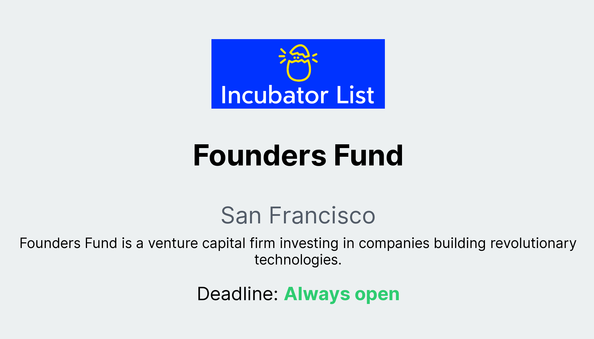 Founders Fun Founders Fund - Key Information