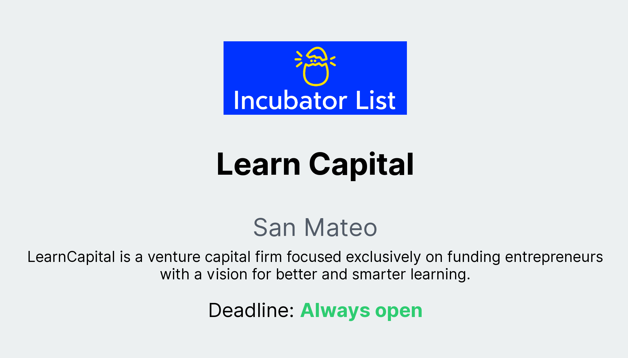 Learning Capital Learn Capital - Key Information