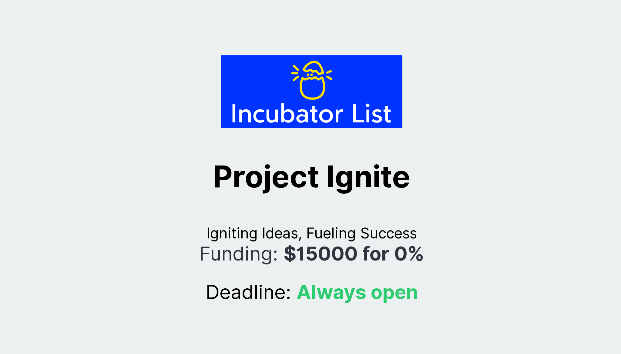 Project Ignite - Key Information